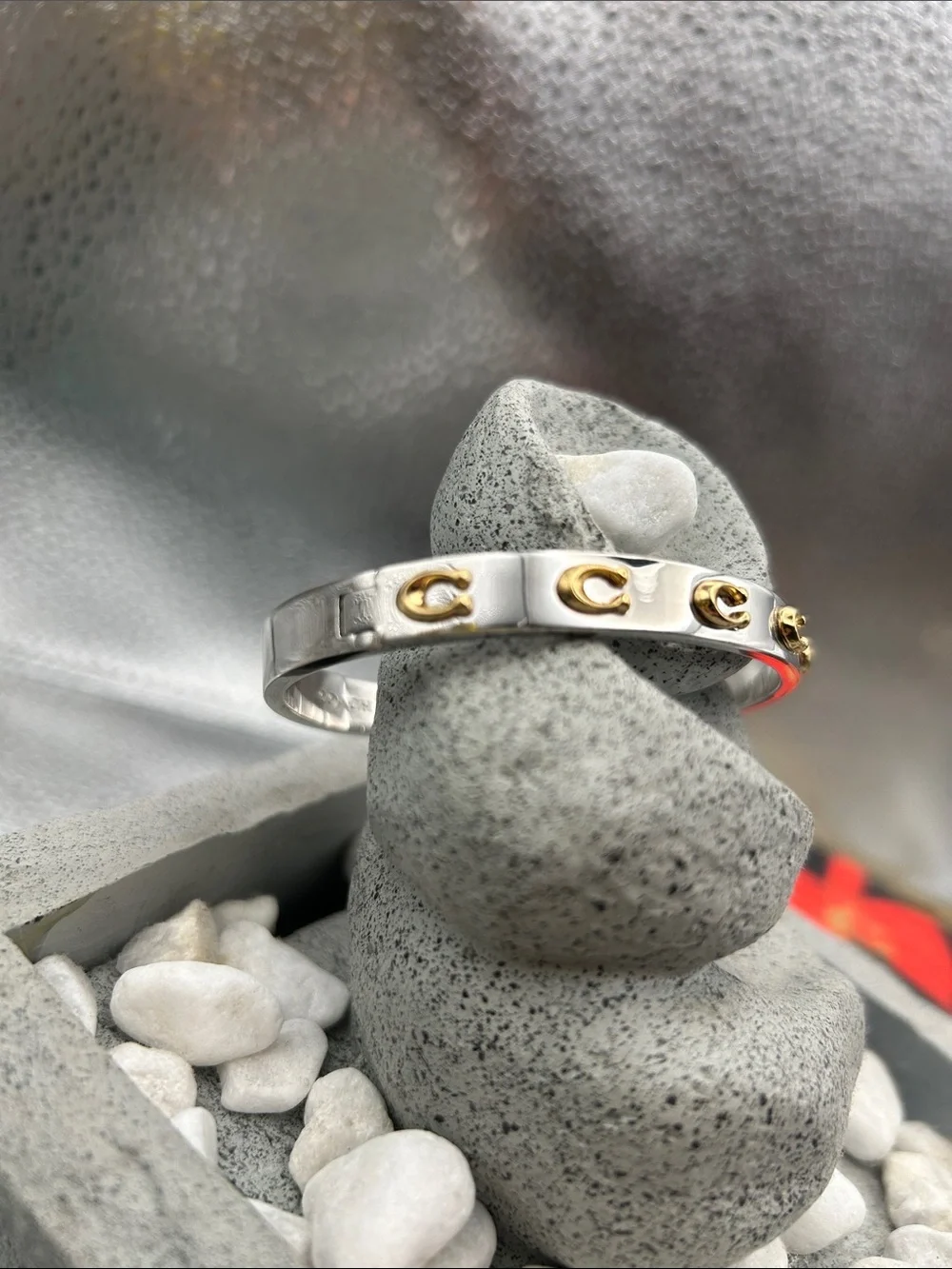 Coach Signature C Hinged Bangle Bracelet - Picture 4 of 8